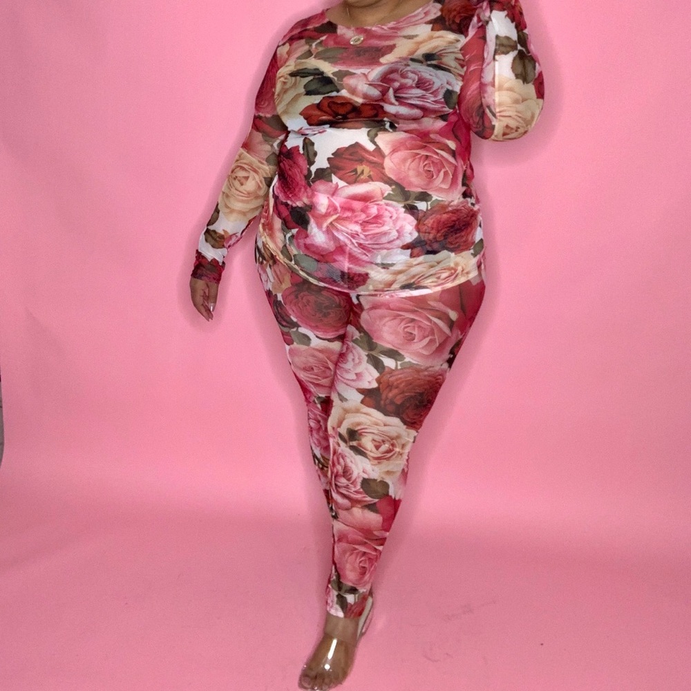 Long Sleeve sheer Pant set